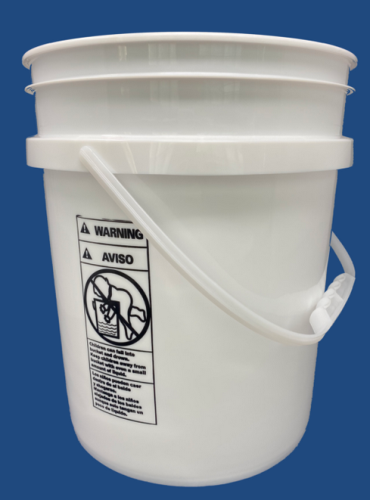 Bucket, High Density Polyethylene, 0.090 in. Minimum Wall Thickness, 5 Gallon with Lid