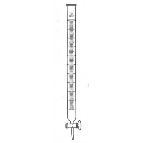Buret, Dispensing, 250 mL, with #4 Glass Stopcock, 1 mL Sub-divisions, +/- 2.0 mL, AMK Glass, Inc., TG-18235-10