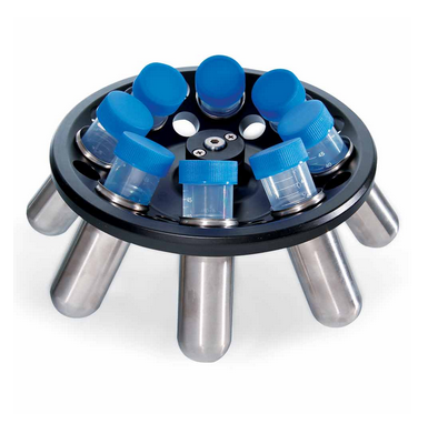 Rotor, 8-Place, 50 ml Centrifuge Tubes, 5000 rpm Maximum, Aluminum, for Centrifuge Model GCC-MP, Globe Scientific, GCC-MP-50ML8