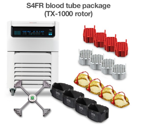 Centrifuge, S4FR TX1000, Refrigerated Floor Model, S Series, Blood Processing Package, IVD-MD, 120 V, Thermo Scientific, 75015819