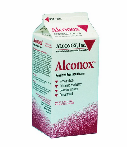 Cleanser, Alconox, Concentrated, Anionic Detergent for Manual and Ultrasonic Cleaning, Dilute 1:100, 4lb.