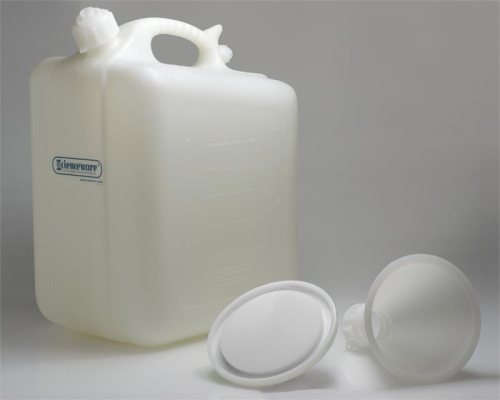 HDPE Safety Waste Jug with Funnel Top 5 Gal, Bel Art Products, H11919-0000