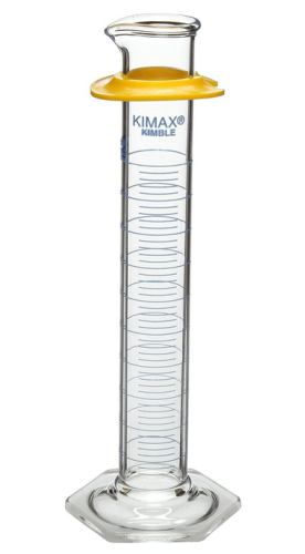 Graduated Cylinder, Calibrated  To Deliver, Class B, Blue Scale, 100 mL, 1 mL Graduation Intervals, Kimble 20025-100