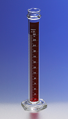 Cylinder, Pyrex, Lifetime Red, Single Metric Scale, To Contain, Graduated, Reinforced, 250 mL, Corning 3046-250