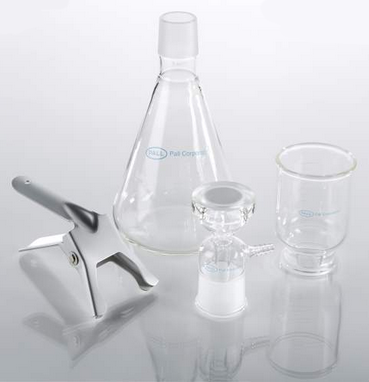 Filter Funnel, Glass, Pall Gelman, 47 mm, with Stopper #8. Ideal for Vacuum Filtration of Liquids and Degassing of HPLC Solvents and Mobile Phases [FLASK NOT INCLUDED]