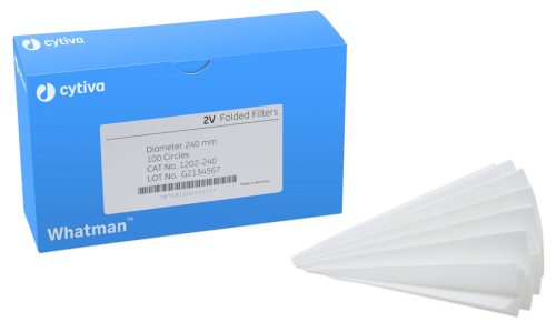 Whatman Grade 2V Folded Filter Paper, Medium Fine Precipitates Retained, 27 cm