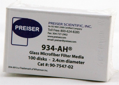 Preiser Filter Discs, Glass Fiber, Grade 934AH, 2.4 cm, 0.30 mm Thick