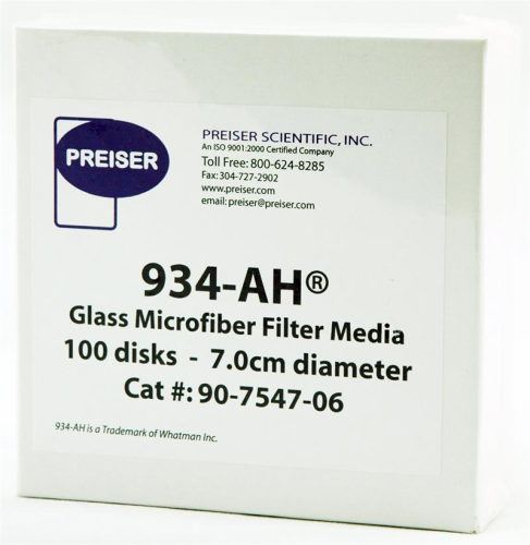Preiser Filter Discs, Glass Fiber, Grade 934AH, 7.0 cm, 0.43 mm Thick