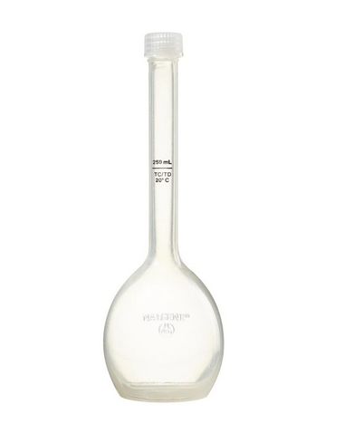 Nalgene Class B Polymethypentene (PMP) Volumetric Flasks with Screw Caps, 250 mL, 4001-0250