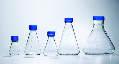 Nalgene Single-Use PETG Erlenmeyer Flasks with Baffled Bottom: Sterile 2000  mL, 4/CS, Thermo Scientific, 4113-2000