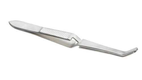 Nalgene Forceps, Stainless Steel, Smooth Bent Tip, Reverse-Action, Holds Membrane without Constant Pressure, DS399-0001