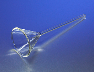 Funnel, 65 mm, Long Stem, Pyrex Brand, Borosilicate Glass.  Corning 6160-65