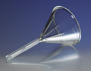 Funnel, Pyrex, Fluted, 60 Degree Angle, Short Stem, 100 mm, Corning 6180-100