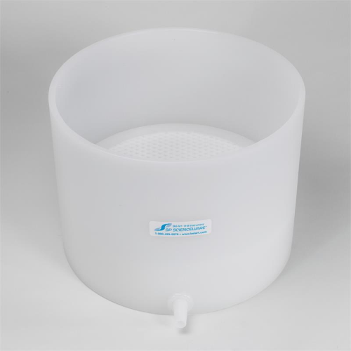 Funnel, Table-top Buchner with Perforated, Fixed Plate, 10-1/4 in. I.D., Polyethylene, Bel Art Products, H14627-0000