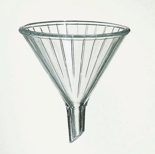 Funnel, Ribbed, 2-3/4 in., 2 oz., Variety Glass Inc, 695-2