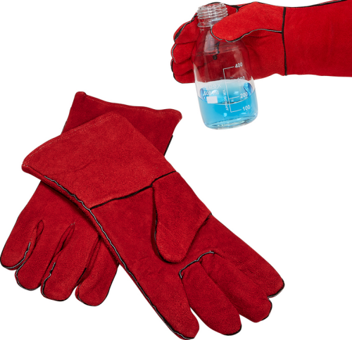HotGuard Autoclave Gloves, Resistant to 260 Degrees C (500 Degrees F), Red, 1 Pair, MTC Bio, A8095