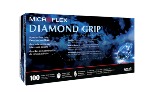 Gloves, Latex, MicroFlex Diamond Grip, Powder Free, Small, Ansell, MF-300-S