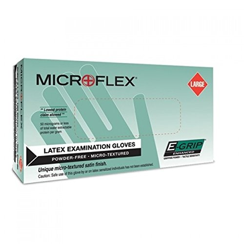 Gloves, Latex, Powder-Free, Micro Textured Surface, E-GRIP, 9 1/2 in. Length, XLarge