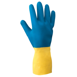 RADNOR® Size 9 Blue And Yellow 22 mil Latex And Neoprene Chemical Resistant Gloves
