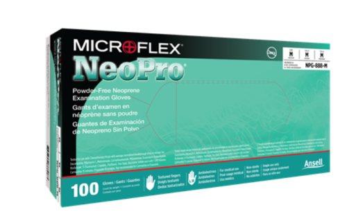 Gloves, MICROFLEX NeoPro Neoprene, Small, 100/PK as 10PKs/CS, Ansell, NPG-888-S