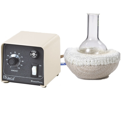 Heating Mantle with Controller, 500 mL, 115 Vac/270 watt, Separable 4 ft, 2-Wire Cord and Locking Connector, with 6 ft Attached Power Cord on Controller