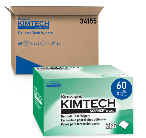 Kimwipes Delicate Task Wipes, Single-Ply 4.4 in x 8.4 in Sheets, 280/PK, Kimtech Science, 34155