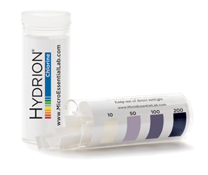 HYDRION Micro Chlorine Test Papers, 10-200 ppm, Vial with 200 Test strips, Color chart Included