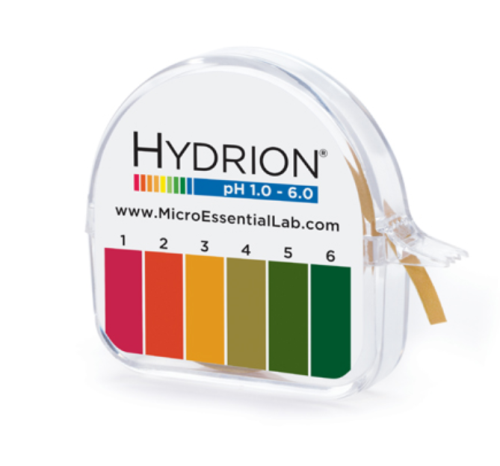 Hydrion Insta-Chek Single Roll pH Paper Dispenser, pH 1.0 to 6.0, 52