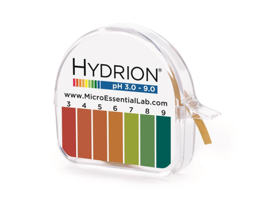 HYDRION pH Test Paper, pH Range 3-9, Supplied with Color Chart Relating pH Values and Contains 15 feet of Test Paper, NOT SUITABLE FOR WATER.