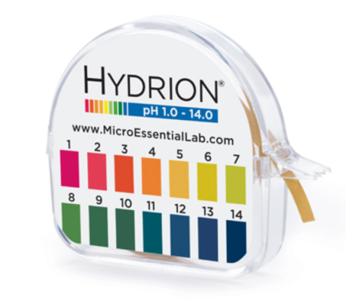 Hydrion pH Paper Single Roll Dispenser, 1.0 to 14.0, 15 ft Roll, EA or 10/PK, Micro Essential, 94