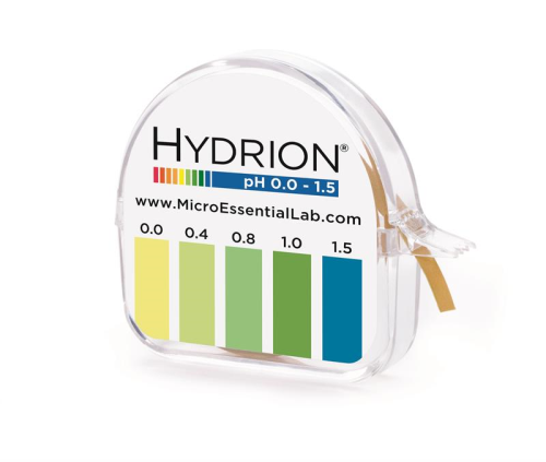 HYDRION pH Paper, pH Range 0 - 1.5, Each Dispenser is Supplied with Color Chart Relating pH Values and Contains 15 feet of Test Paper, NOT SUITABLE FOR WATER