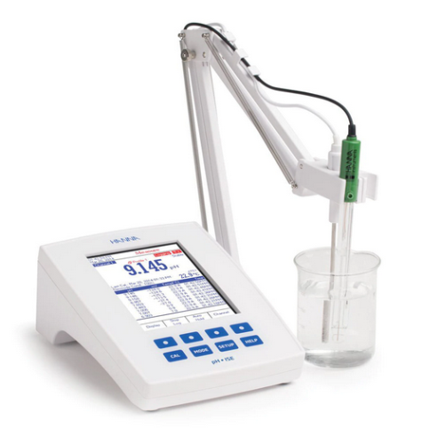 ISE/pH Meter, Laboratory Research Grade Two Channel Benchtop pH/mV/ISE, Probes, Solutions, Hanna Instruments, HI5222-01