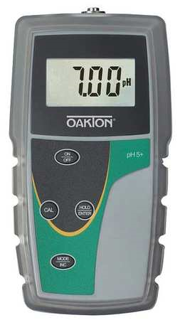 OAKTON pH 5+ Meter with pH/ATC All-in-One Probe, and Rubber Boot, WD-35613-52