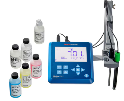 Orion Lab Star PH111 pH/mV Bench Meter Easy-to-Clean Bio Kit with GD9156BNWP Double Junction Refillable Epoxy-Body pH Electrode, 927007MD ATC Temperature Probe, Thermo Scientific, LSTAR1116