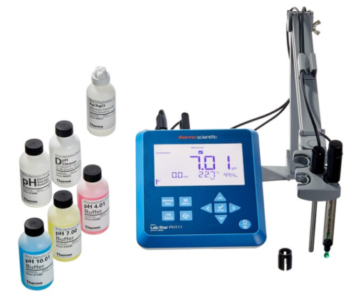Orion Lab Star PH111 pH/mV Bench Meter Difficult Sample Kit with 9165BNWP Sure-Flow Refillable Epoxy-Body pH Electrode, 927007MD ATC Temperature Probe, Thermo Scientific, LSTAR1118