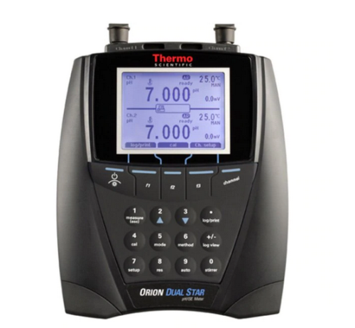 Dual STAR Meter with Electrode Stand; Universal Power Adapter; 8157BNUMD ROSS Ultra Epoxy Refillable pH/ATC Triode Electrode