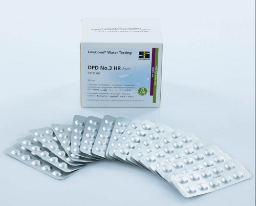 DPD NO.3 HR EVO Tablets for Chlorine Testing, 500 Tests EA, Lovibond, 511922BT