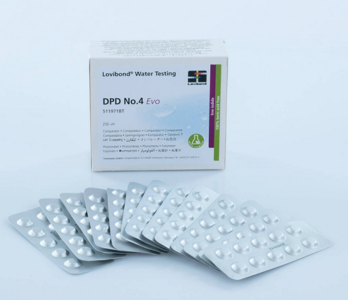 DPD NO.4 EVO Tablets for Chlorine Testing, 250 EA, Lovibond, 511971BT