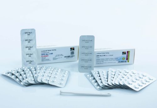 DPD HR EVO (No. 1 HR/No. 3 HR EVO) for Chlorine Testing, COMBI PACK OF 100 EA, Lovibond, 517521BT