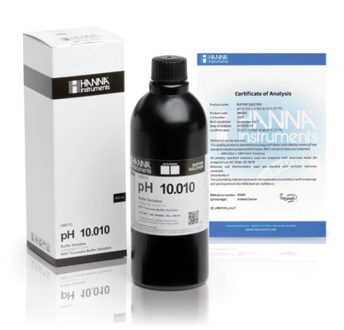 pH 10.010 Buffer Solution, Millesimal Research Grade, 500 mL, (Non-Regulated), Hanna Instruments, HI6010