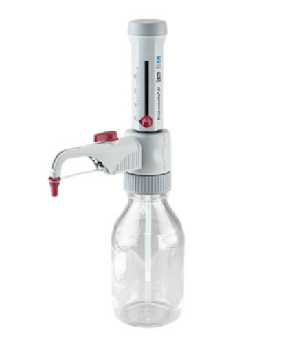 Adjustable Dispensette S Bottletop Dispenser, Analog, with Recirculation Valve, 0.2 to 2 mL, Brandtech Scientific, Inc, 4600121