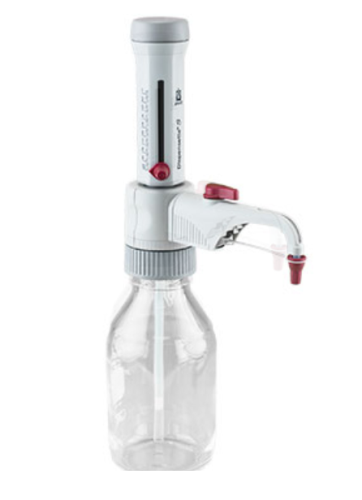 Adjustable Volume Dispensette S Bottletop Dispenser, Analog with Recirculation Valve, 1-10 mL, 1-10 mL, Brandtech Scientific, Inc