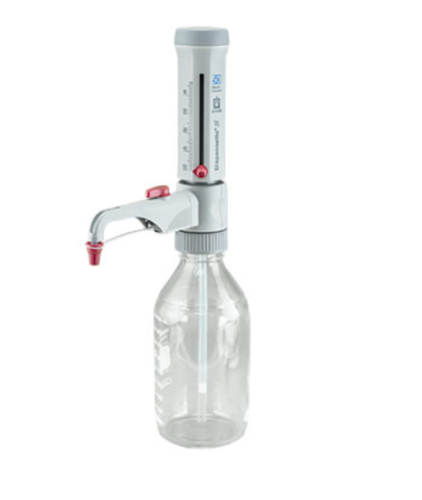 Adjustable Volume Dispensette S Bottletop Dispenser, Analog with Recirculation Valve, 5-50 mL, Brandtech Scientific, Inc