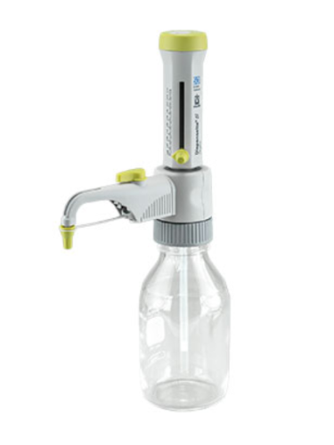 Adjustable Dispensette S Organic Bottletop Dispenser, Analog, with Recirculation Valve, 1 to 10 mL, Brandtech Scientific, Inc, 4630141