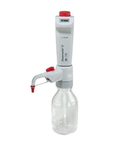 Adjustable Dispensette S Bottletop Dispenser, Digital, with Recirculation Valve, 1 to 10 mL, Brandtech Scientific, Inc, 4600341