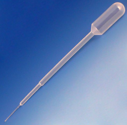 Transfer Pipet, 5 mL, Fine Tip, 153 mm, with Bulb Draw of 3.2 mL, Non-Sterile, 250/PK, Globe Scientific, 134070-250