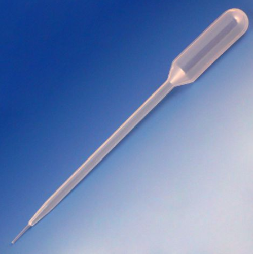 Transfer Pipet, 5.8 mL, Fine Tip, 147 mm, Bulb Draw - 3.4 mL, 500/PK, Globe Scientific, 134050-500