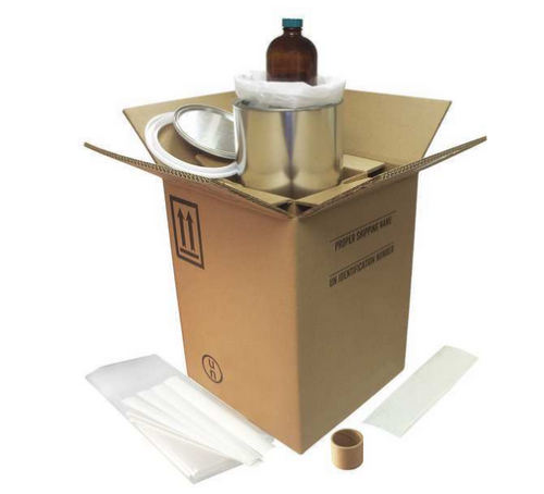 DOT Hazmat Shipping Box with 1 L Bottle and Packing, 4/CS