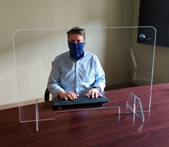 Countertop Protective Shield, 36 in. Width x 24 in. Height, 3/8 in. Clear Acrylic