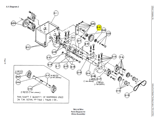Tensioning Pulley for Timing Belt for the Gilson Test-Master Testing Screen System, Gilson, RPTM-D21